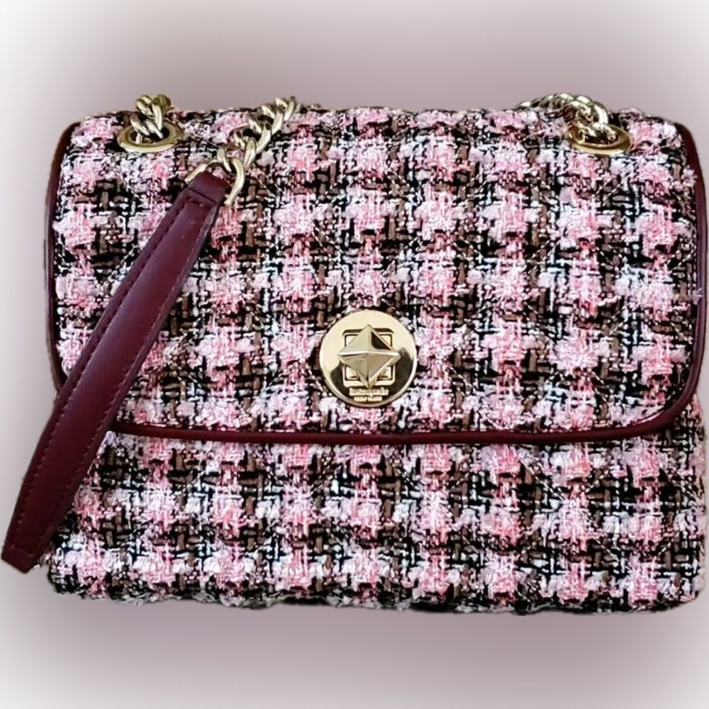 Kate Spade New York Tweed Natalia Medium Flap Shoulder Bag Nwt